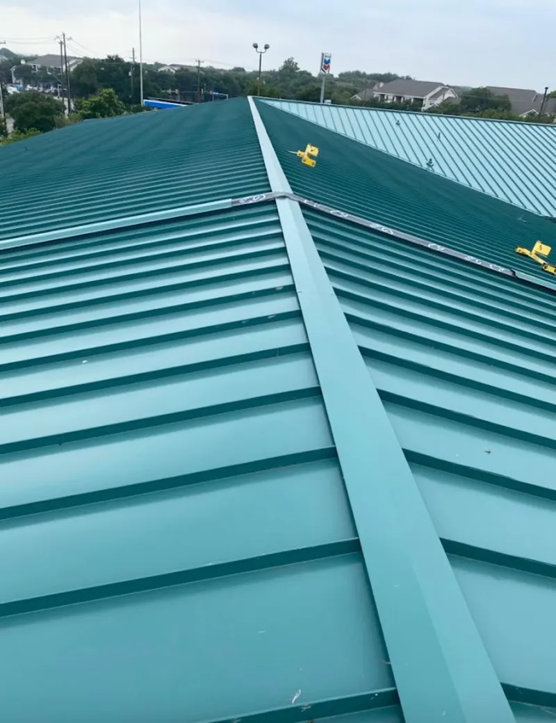 Green commercial metal roof ridge and valley for Metal Roof Repair in Mamakating